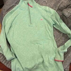 Well-loved Vineyard Vines zipup sweater. Some staining. May come out with care.